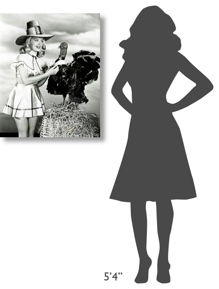 "Doris Day with a Thanksgiving Turkey" Canvas Giclee, 24"x30"