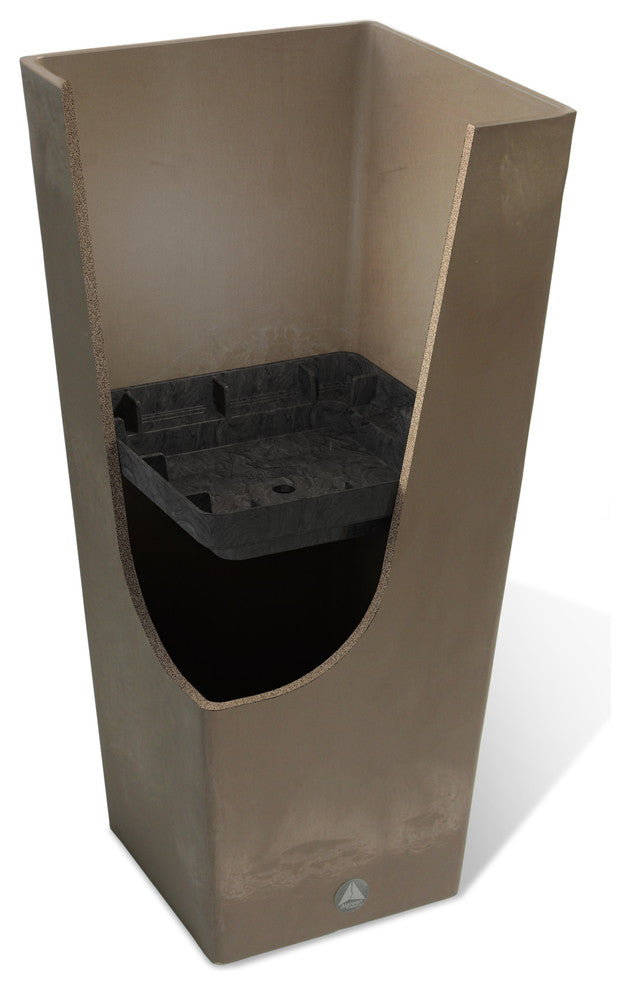 Algreen Valencia Planter, 13"x28", Elevated Plant Shelf, Black Marble