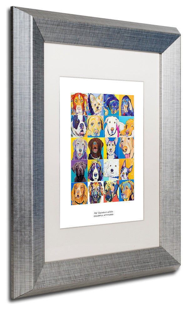 Saunders-White 'Colorful Attitudes Poster', Silver Frame, White Matte, 11"x14"