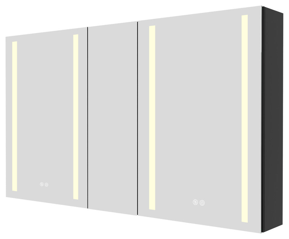 50"x30" Surface Mount Frameless LED Medicine Cabinet With Anti-Fog and Dimmable, Right Door