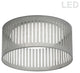 LED Flush Mount, Slit Drum Shade, Grey