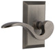 Studio Plate With Manor Lever, Antique Pewter, Privacy, Left-Handed