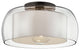 Candace 1 Light 18" Flushmount - Graphite Finish - Clear Glass