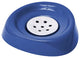 Bath Soap Dish Cup Shiny Solid Colors With Chrome Tray, Navy Blue