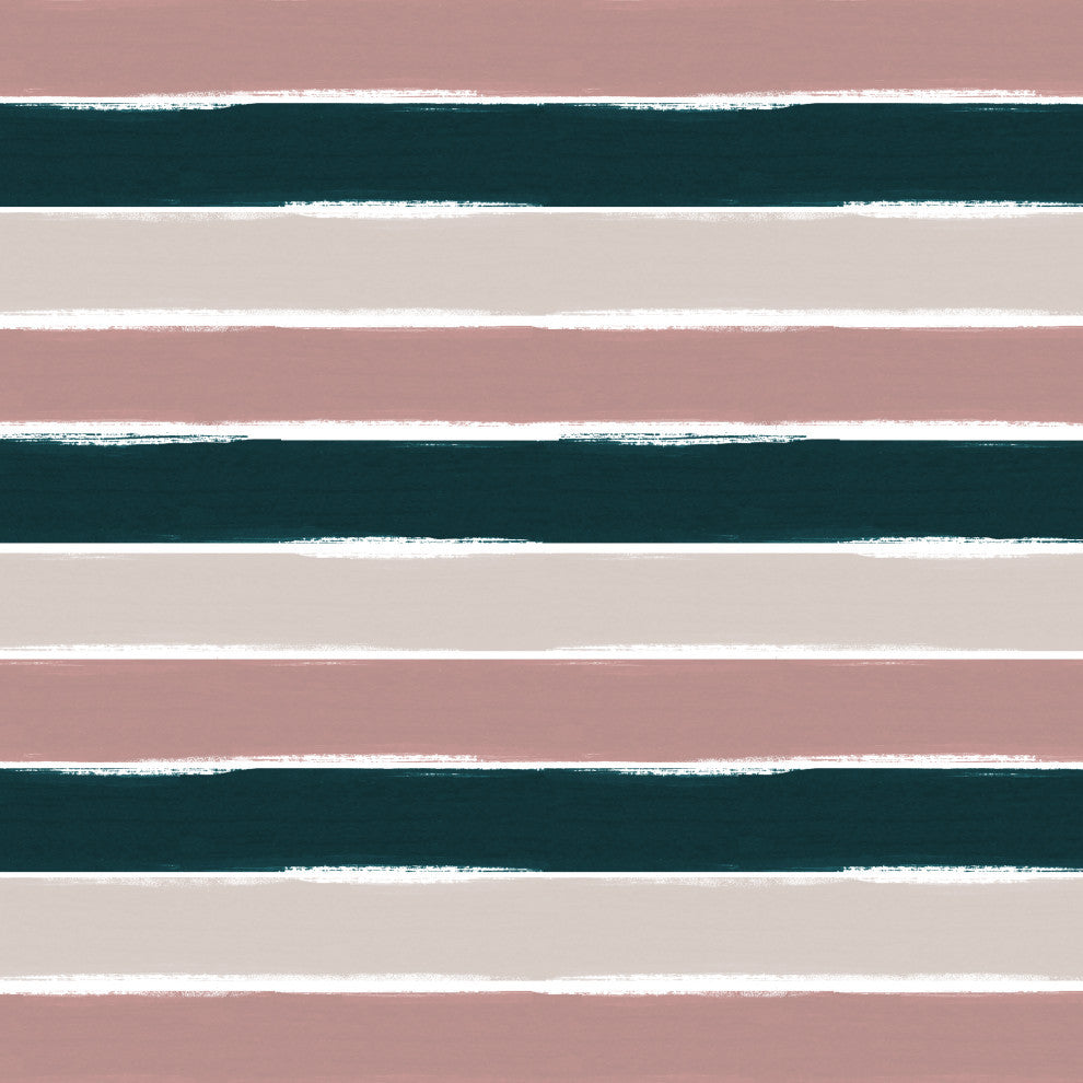 Twin Wingback Headboard, Watercolor Cabana Pink Teal
