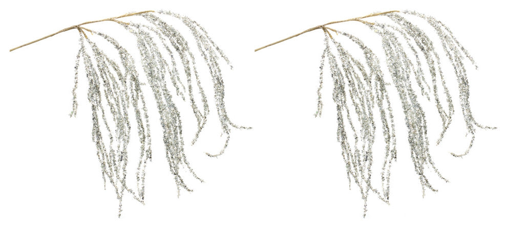 Hanging Tinsel Branch, Set of 2
