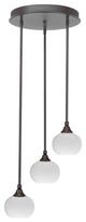 Empire 3-Light Cluster Pendalier, Dark Granite/White Muslin