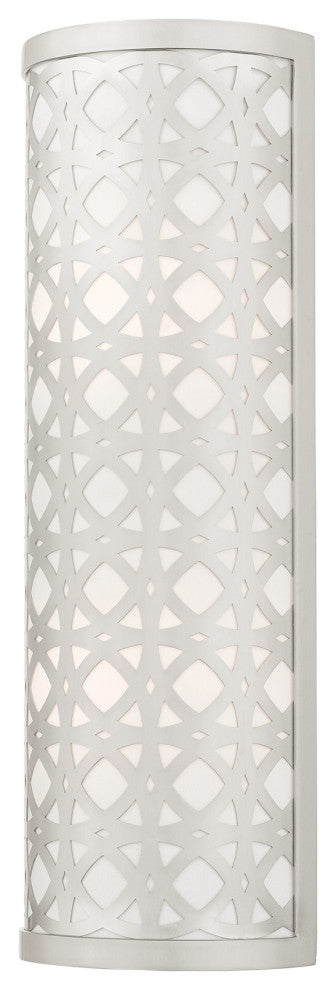 Brushed Nickel Fretwork, Ornamental, Transitional, Sophisticated Sconce