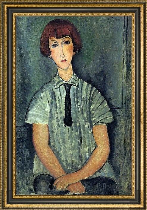 Amedeo Modigliani Young Girl Striped Blouse