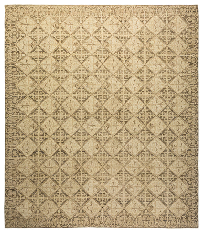 Eclectic, One-of-a-Kind Hand-Knotted Area Rug Gray, 8'2"x9'6"
