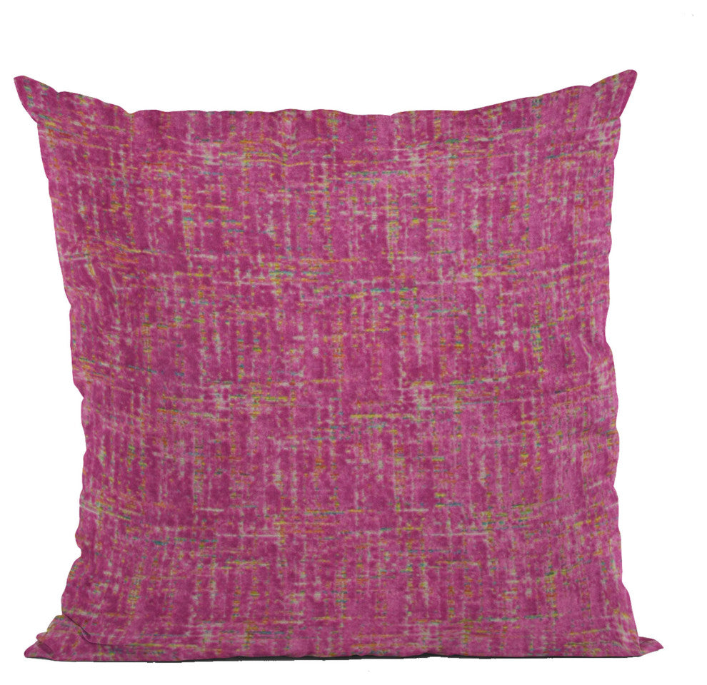 Fuchsia New Planet Cut Velvet Luxury Throw Pillow, Double sided 26"x26"