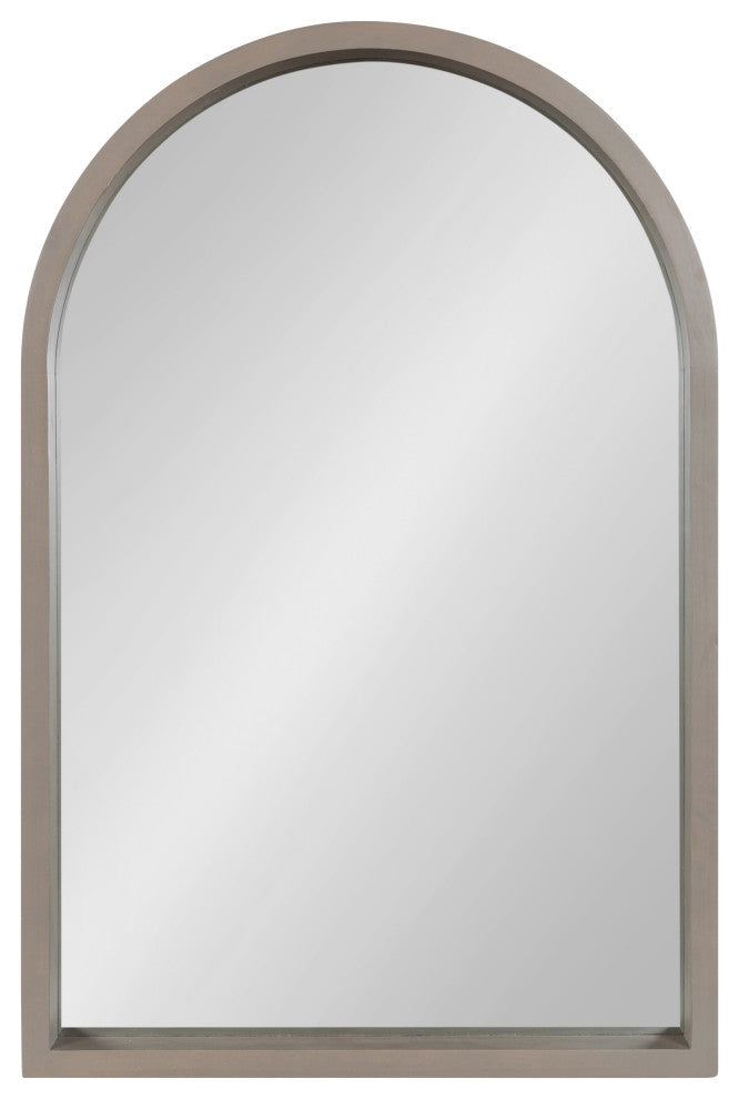 Hutton Wood Framed Arch Mirror, Gray, 20"x30"
