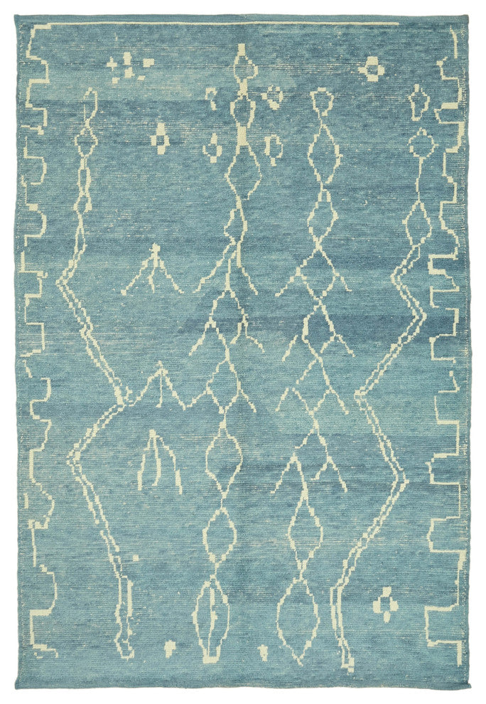 Rug N Carpet - Handmade Unique 6' 5'' x 9' 4'' Moroccan Area Rug