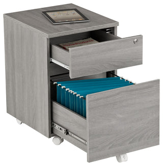 Techni Mobili Rolling 2-Drawer Vertical Filing Cabinet, Gray