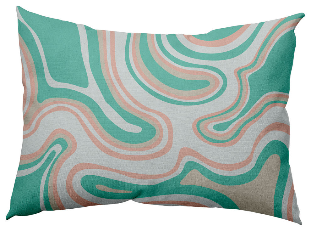 Agate Decorative Indoor/Outdoor Pillow, Spring Green, 14"x20"