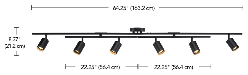 Waylon 6-Light Matte Black Track Lighting
