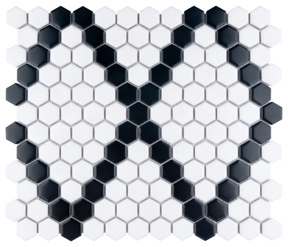 Metro Hex Diamond Porcelain Mosaic Tile Sample