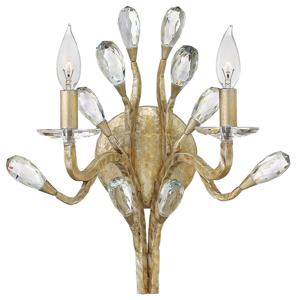 Fredrick Ramond Eve Medium Two Light Sconce, Champagne Gold