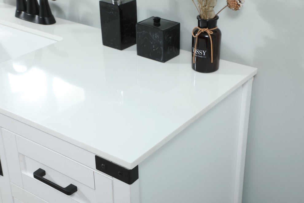 Home Living 19" Farmhouse White-Light Bathroom Vanity