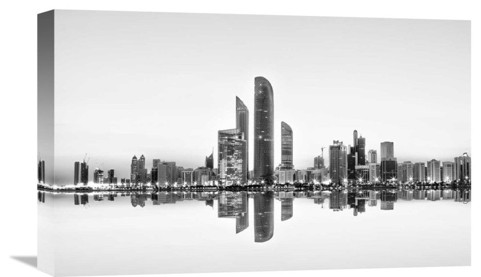 "Abu Dhabi Urban Reflection" Stretched Canvas Giclee by Akhter Hasan, 22"x14"