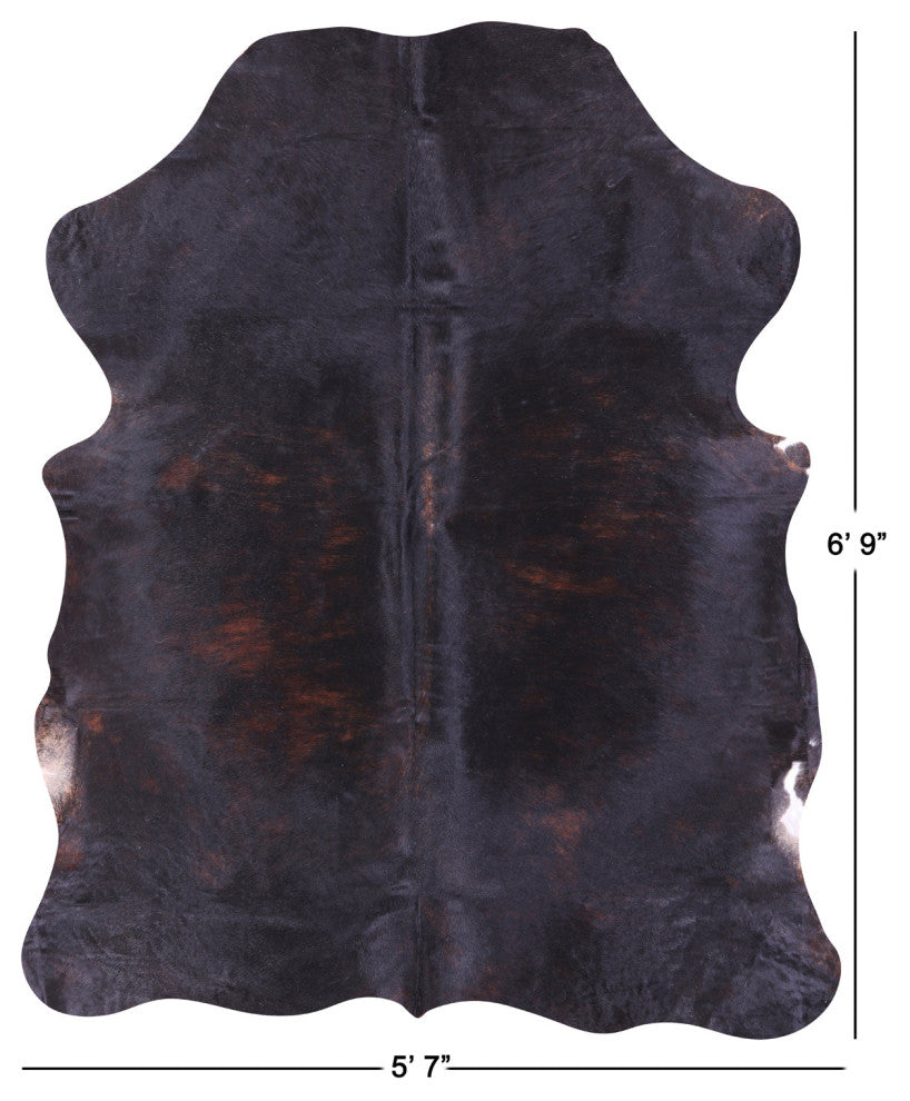 6' 9" X 5' 7" Organic Natural Hair-On Cowhide Area Rug C1539
