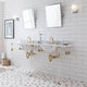 Empire 72" Wide Double Wash Stand Only, Satin Brass