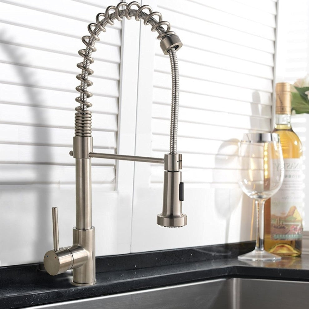 Bauta Single Handle Kitchen Sink Faucet With Pull Spray