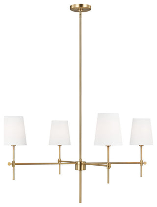 Baker 4-Light Chandelier, Satin Brass