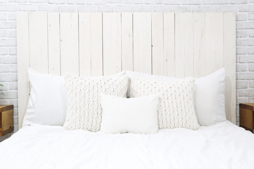 Handcrafted Headboard, Hanger Style, Whitewash, Queen