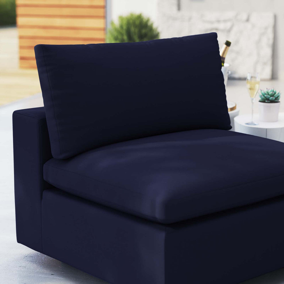 Lounge Sofa Middle Chair, Sunbrella, Blue Navy, Modern, Outdoor Hospitality