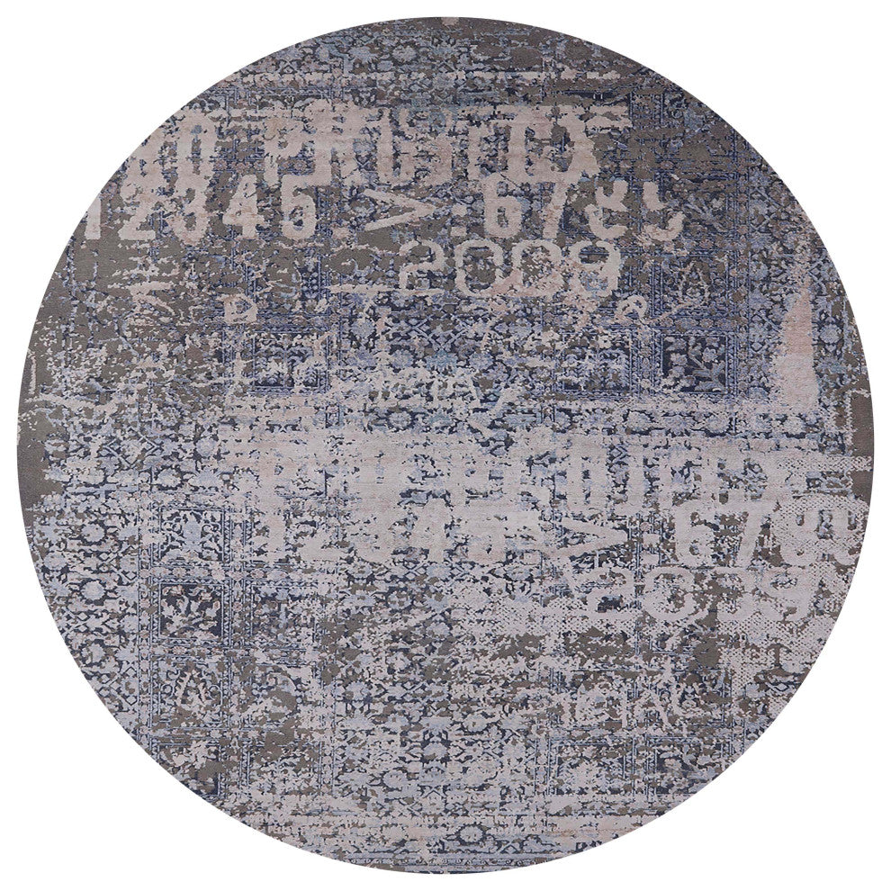 Ahgly Company Indoor Round Mid-Century Modern Area Rugs, 6' Round