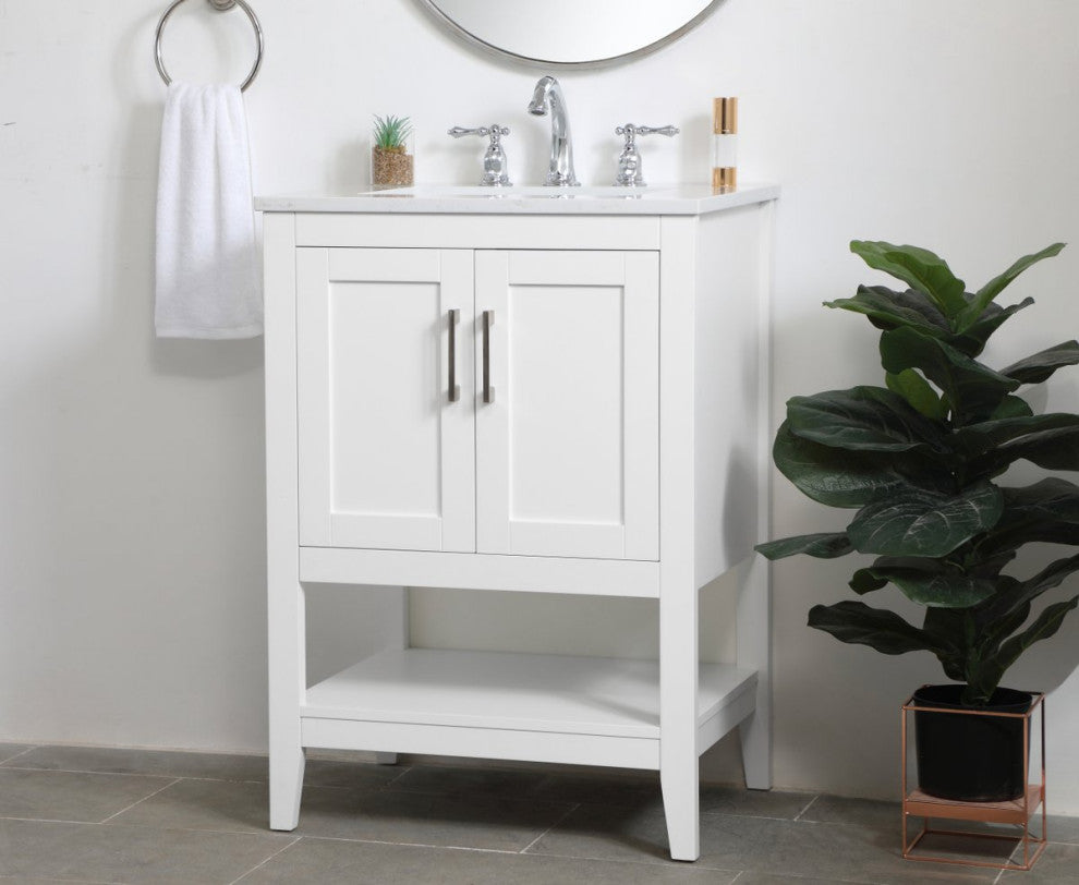 Elegant Decor VF16024WH 24" Single Bathroom Vanity, White
