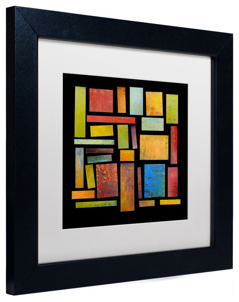 'Building Blocks Three' Matted Framed Canvas Art by Michelle Calkins