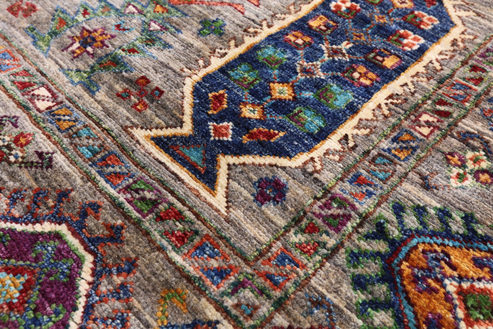 5' 9" X 8' 1" Fine Turkmen Ersari Hand-Knotted Rug - Q12218