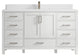 Malibu 60 Single Sink Bathroom Vanity in White  1.5" White Quartz