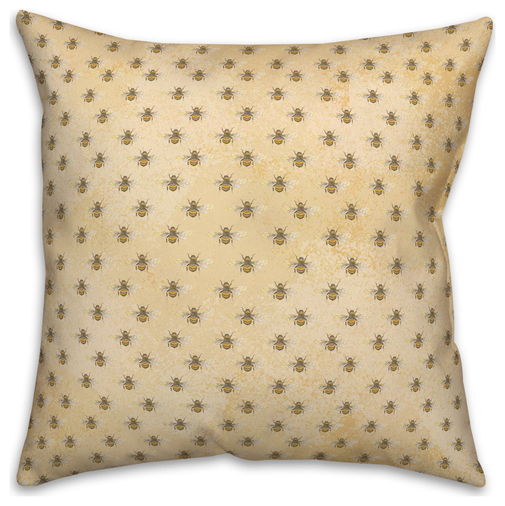 Bee Pattern 20 x 20 Spun Poly Pillow