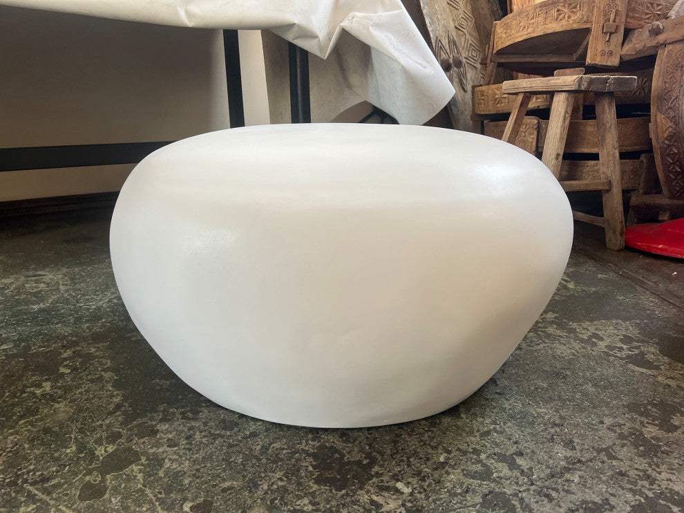 White Cement Rock Table / Stool