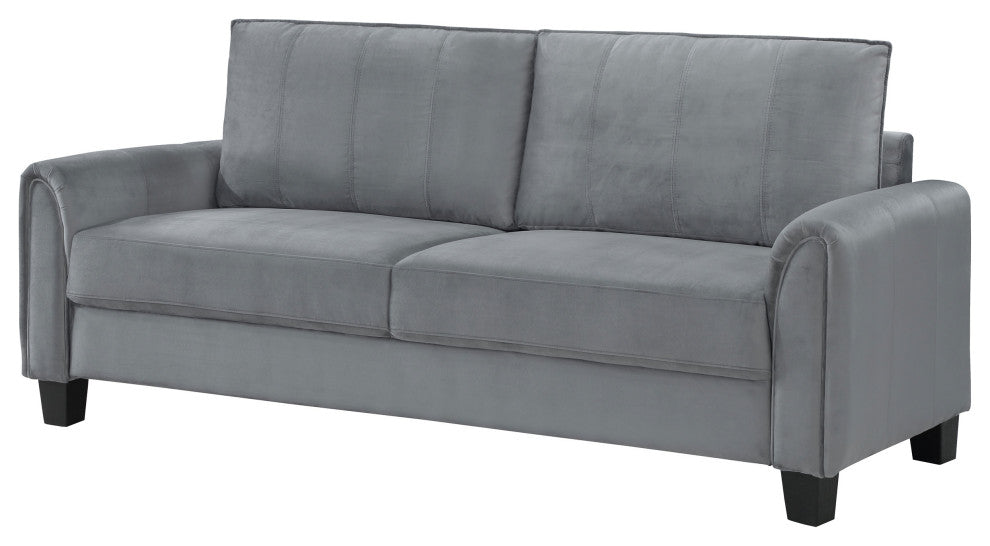 Davis Upholstered Rolled Arm Sofa Grey