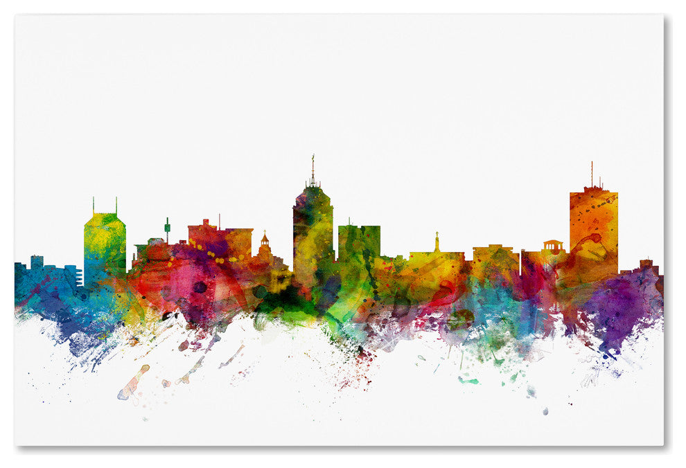 "Fresno, California Skyline" Canvas Art by Michael Tompsett