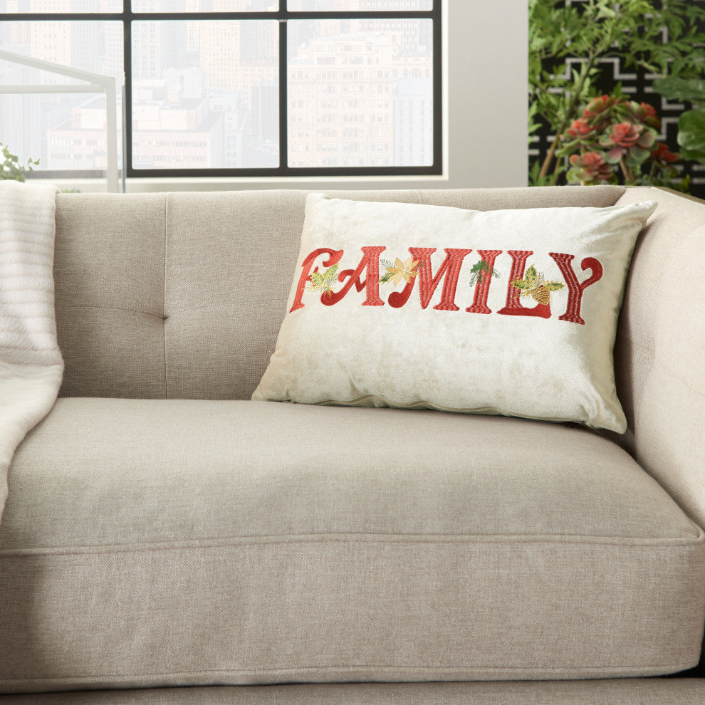 Nourison L1773 Throw Pillow, Beige, 12" x 18"