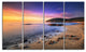 "Sunset in Cala Violina Bay Beach" Seashore Wall Art, 4 Panels, 48"x28"