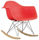 Modern Style Molded Plastic Armchair, Rocking Mid Century Ash-Wood