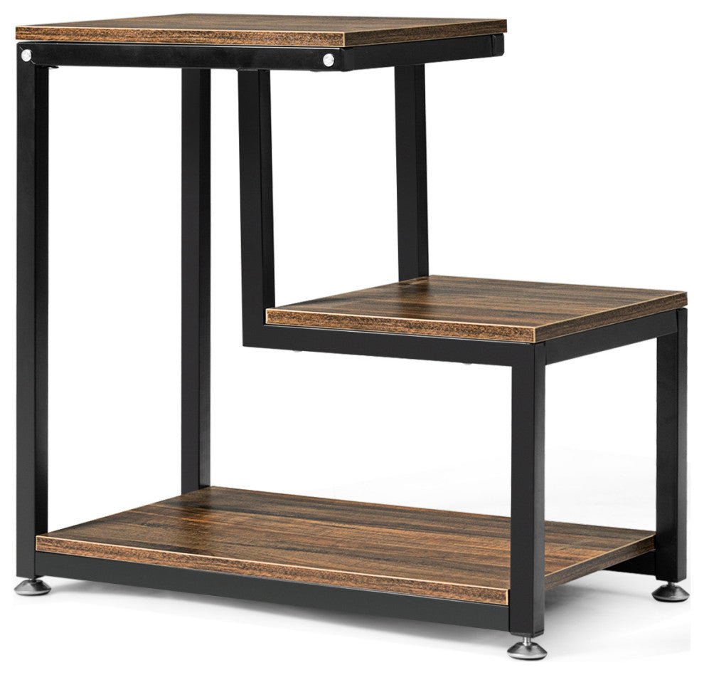 Costway 3-Tier End Table Side Table Night Stand W/Storage Shelf for Living Room