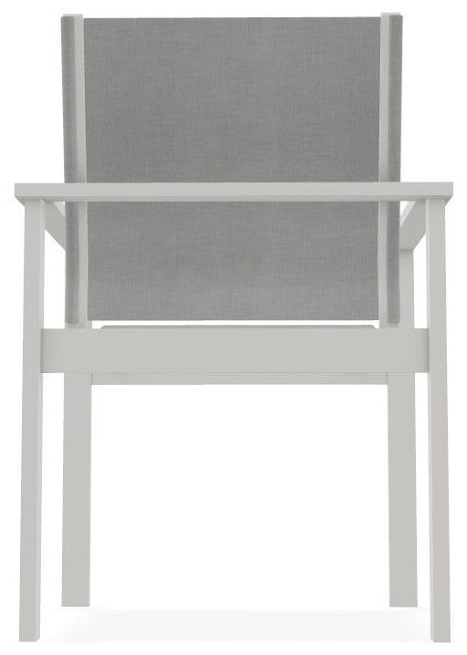 Tribeca Sling Outdoor Stackable Armchair, Alloy/Snow