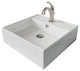 Elavo Square Ceramic Vessel Sink, Bathroom Arlo Faucet, Drain, SFS Stainless