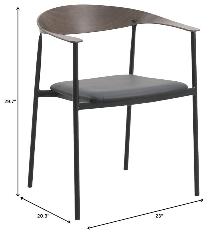 Kora Collection Modern Dining Chair Brown Back with Black Seat