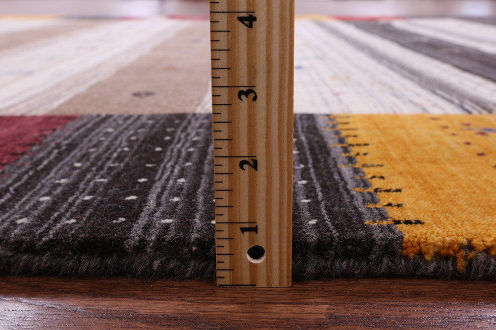 5' 6" X 8' 0" Persian Gabbeh Tribal Handmade Wool Rug Q10549