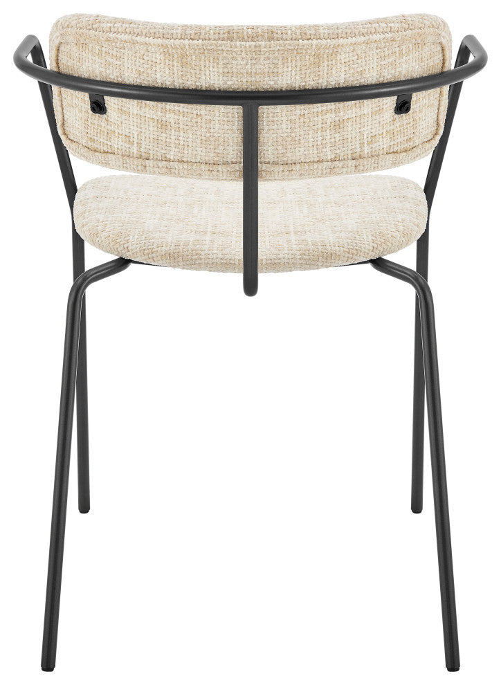 Alivia Fabric Dining Side Arm Chair,, Set of 2, Allure Cream