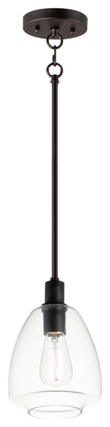 Maxim Lighting Babylon 7.25" 1-Light Pendant, Black/Clear, 11112CLBK