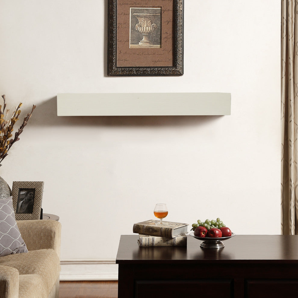 Duluth Forge 48" Fireplace Shelf Mantel With Corbel Option, Antique White